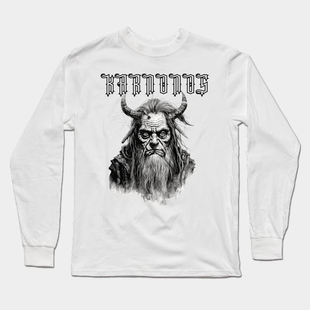 Ayahuasca And the Old Shaman Black and White Long Sleeve T-Shirt by FrogandFog